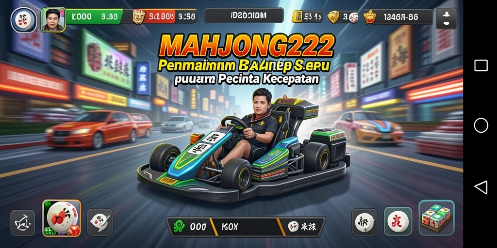 Gameplay balap seru di MAHJONG222 dengan trek yang menantang.