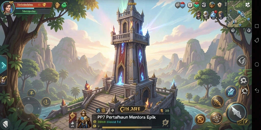 Screenshot PP7 menampilkan pertempuran seru dalam game Tower Defense.