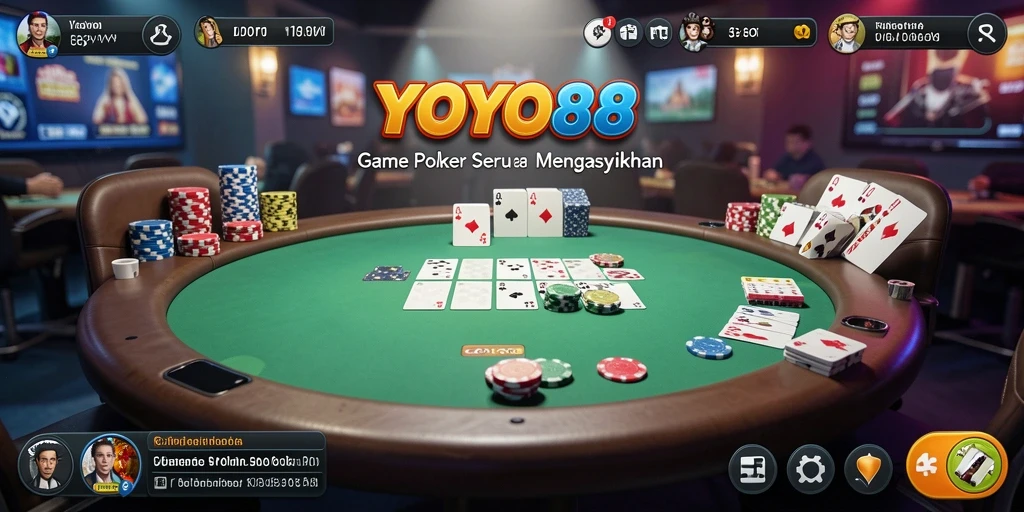 Tampilan gameplay seru pada aplikasi YOYO88 dengan fitur poker menarik.